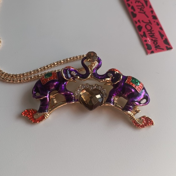 Betsey Johnson Elephant Necklace/Brooch - Picture 2 of 4